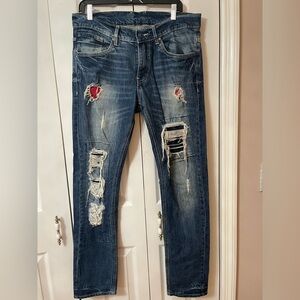 Rema Distressed Straight Leg Men’s Jeans Gently Pre-loved EUC Size 34/30